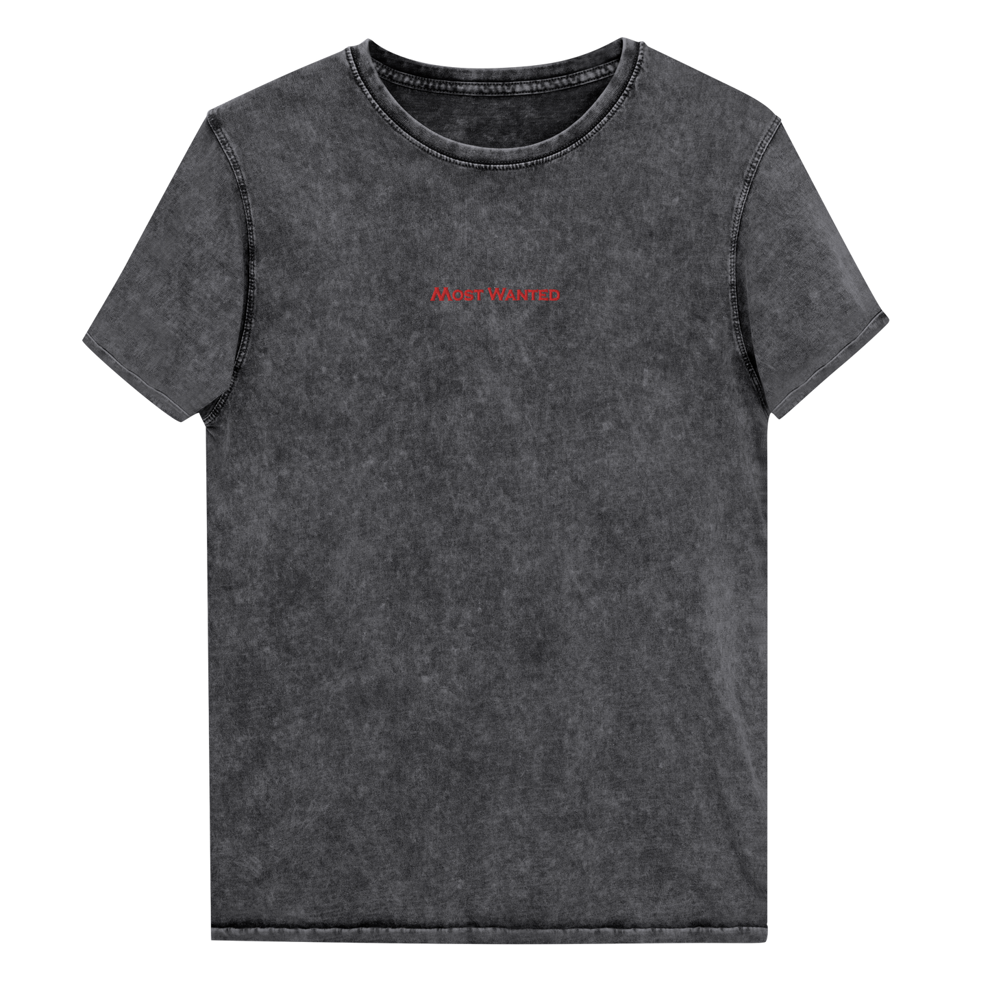 Red Embroidery Most Wanted Denim T-Shirt ⭐⭐