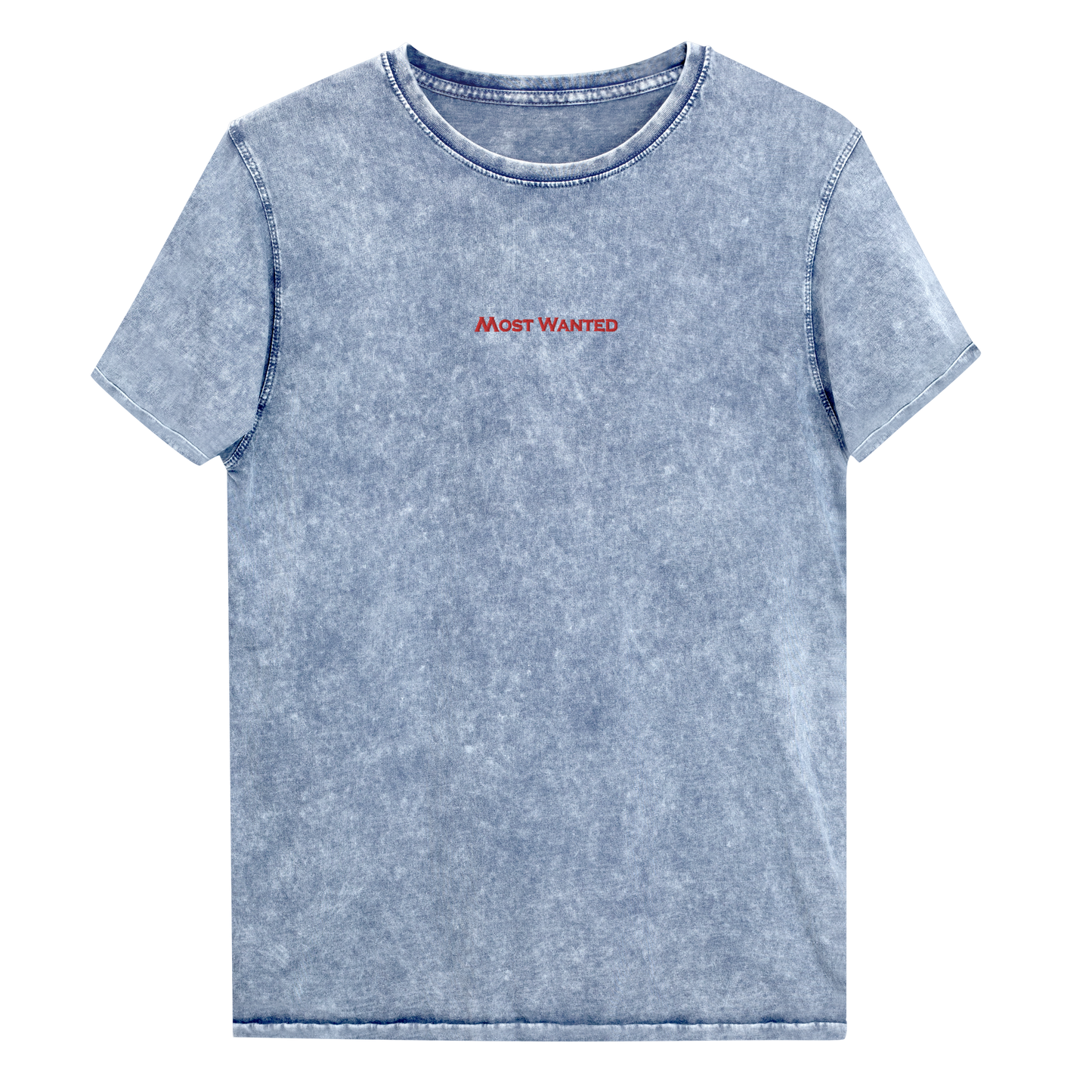 Red Embroidery Most Wanted Denim T-Shirt ⭐⭐