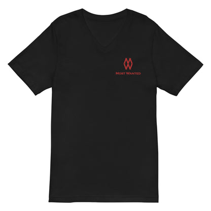Most Wanted V-Neck (Red) Embroidery T-Shirt