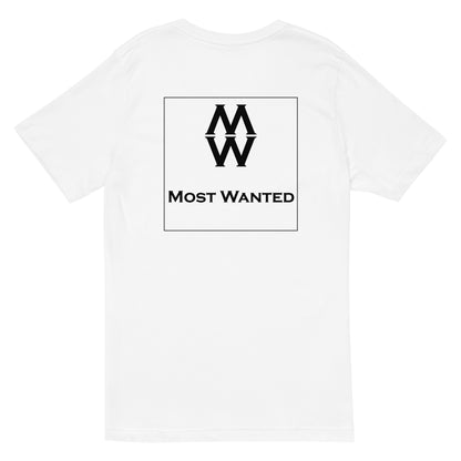 Most Wanted V-Neck (Black) Embroidery T-Shirt